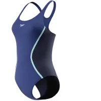 Speedo Solid Splice Medalist Swimsuit Blauw 36 Vrouw
