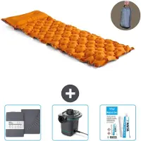Intex slaapmat – voor 1 persoon – 71 x 191 x 11 cm – Oranje – Inclusief: laken, pomp en reparatieset