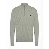 U.S. POLO ASSN. Trui ' UMRomeo Half-zip ' grijs gemêleerd