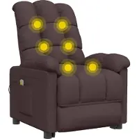 vidaXL Massagestoel stof donkerbruin