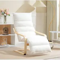 HAUSS SPOLE Fauteuil - Relaxfauteuil Met Verstelbare Voetensteun En Armleuningen - Schommelstoel Voor Woonkamer En Leeshoek - Sherpa Wit