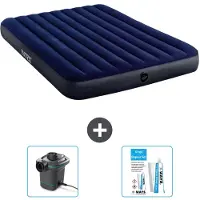 Intex luchtbed – geschikt voor 2 personen – 152 x 203 x 25 cm – blauw – inclusief pomp en reparatieset