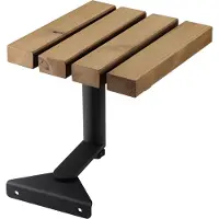 Sotech Tuinligstoel, aanbouwtafel, draaibaar, verzinkt staal, zwart, incl. houten latten van thermisch behandeld dennenhout