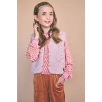 Nono rechtvallend gilet - roze Meisjes Imitatiebont V-hals Effen - maat 158/164