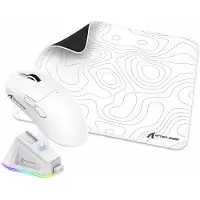 Attack Shark Muis Bundel - Draadloze RGB Gaming Muis + XL Gaming Muismat - 22.000 DPI - PAW3311 Sensor - 450x400 mm - Wit