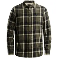 PME Legend Overhemd 'Shirt with lumberjack check pattern and embroidered logo' groen