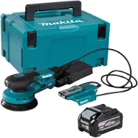 Makita BO 003 CGU101 accu-excentrische schuurmachine 40 V max. 125 mm 3,0 mm slag Brushless + 1x accu 4,0 Ah + Makpac - zonder oplader
