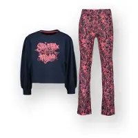 Vingino pyjama met print - donkerblauw/roze Meisjes Stretchkatoen Ronde hals - maat 158/164