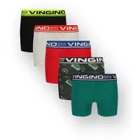 Vingino boxershorts (set van 5) Zwart Jongens Stretchkatoen Effen - maat 134/140