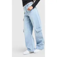 Hoodrich Sync Oversized Wide Leg Jeans - Blauw, Blauw