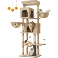 Famanu – Grote kattentoren van 174 cm, meerdere niveaus, ideaal voor katten om te spelen en te ontspannen