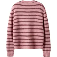 Name it KIDS rechtvallende gebreid gestreept vest - roze Meisjes Acryl Ronde hals - maat 158/164