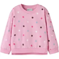 Name It Mini Sweatshirt 'NMFNisala' chocoladebruin / pink / rosa / wit
