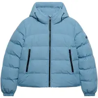 Superdry Dames Gewatteerd Hooded Sports jack blauw (S), Casual, Gerecycled polyester W5011996A