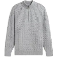 Tommy Hilfiger Big &amp; Tall kabeltrui half zip grijs
