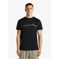 Icebreaker - Merino 150 Tech Lite S/S Tee Range Stripes - Merinoshirt L, zwart