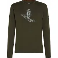 Icebreaker - Thermokleding - M Merino 200 Oasis LS Crewe Skiing Yeti Dk Loden voor Unisex van Wol - Maat XL - Kaki