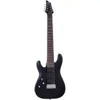 Schecter C-8 Deluxe Satin Black LH linkshandige 8-snarige elektrische gitaar