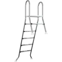vidaXL Deels ingebouwde zwembadladder 222 x 128 cm 5-traps