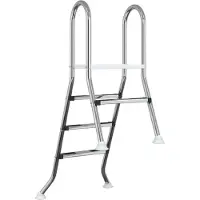 vidaXL Deels ingebouwde zwembadladder 172 x 106 cm 3-traps