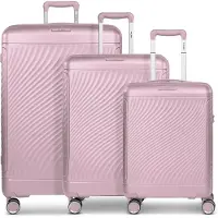 PICARD Vienna 4 wielen Kofferset 3-delig met uitbreidingsplooi roze