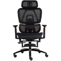 Meetion CHR32 - Ergonomische Gaming Stoel - Verstelbare Rugleuning - Mesh Design - Voetensteun - 3D Armleuningen - Zwart