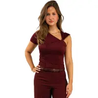 Josh V Dames Tops & T-shirts Levi Top - Bordeaux - Maat XS
