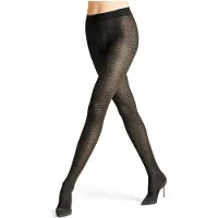 Falke Chevron gedessineerd materiaal halfdoorzichtig 50 DEN panty dames zwart - maat M-L