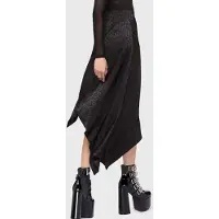 Killstar - Gothic Midirok - Kihilist Nova Asymmetric Skirt - S tot 4XL - voor Vrouwen - zwart - Maat XL