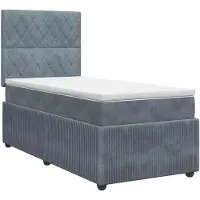 vidaXL Boxspringbed met matras Donkergrijs 90 x 190 cm Fluweel