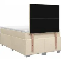 vidaXL Boxspringbed met matras Crèmekleurig 120 x 200 cm Stof