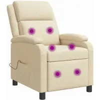 vidaXL Massage Relaxstoel Crèmekleurig Stof