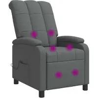 vidaXL Massage Relaxstoel Donkergrijs Stof
