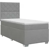vidaXL Boxspringbed met matras Lichtgrijs 90 x 190 cm Stof