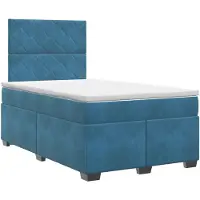 vidaXL Boxspringbed met matras Blauw 120 x 190 cm Fluweel