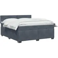 vidaXL Boxspringbed met matras Donkergrijs 140 x 200 cm Fluweel