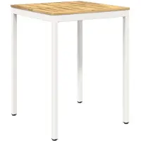 vidaXL Tuin Bar Tafel Wit 80 x 80,5 x 105 cm Massief Acacia Hout
