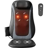 HOMCOM Neck and Back Massager-Leder, Stoff-105L x 45B x 10H cm-Schwarz
