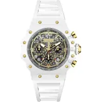 Invicta Racing 69689 Herenhorloge - Quartz Uurwerk - Acryl met Gouden Wijzerplaat - 43 mm