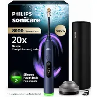 Philips Sonicare Next-Generation DiamondClean 8000 Elektrische Tandenborstel - Slimme Poetsdruksensor, Persoonlijke Coaching, Wittere Tanden & Gezonder Tandvlees - Donkerblauw - HX8311/13