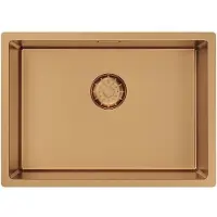 Pure.Sink Keukenwastafel 50x35 cm, PVD rosé koper, ruimtebesparend, model PCM5035-62,