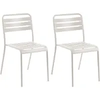 Beliani LEFKADA - Set van 2 tuinstoelen - Lichtbeige - IJzer