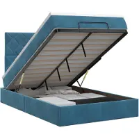 vidaXL Ottoman bed met matras Donkerblauw 120 x 200 cm Fluweel
