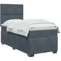 vidaXL Boxspringbed met matras Donkergrijs 100 x 200 cm Fluweel