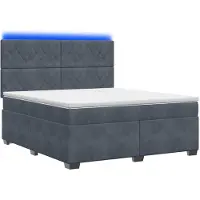 vidaXL Boxspringbed met matras, donkergrijs, 180 x 200 cm, fluweel