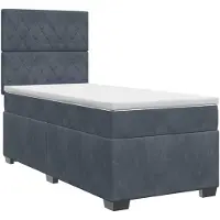 vidaXL Boxspringbed met matras Donkergrijs 90 x 190 cm Fluweel