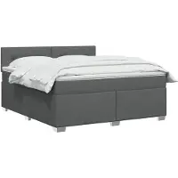 vidaXL Boxspringbed met matras en LED-verlichting, donkergrijs, 160 x 200 cm