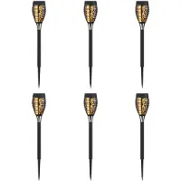 vidaXL Buitenverlichting met zonnepaneel en grondpen, 6 stuks, warm wit licht, 47,5 cm, ABS