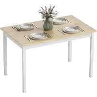 HOMCOM Dining Table-Kiefernholz-120L x 75B x 75H cm-Naturholz