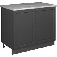 Vicco Wastafelkast Fame-Line Anthrazit-Gold Landhaus/Antraciet 100 cm, WB Marmer, Model 61928